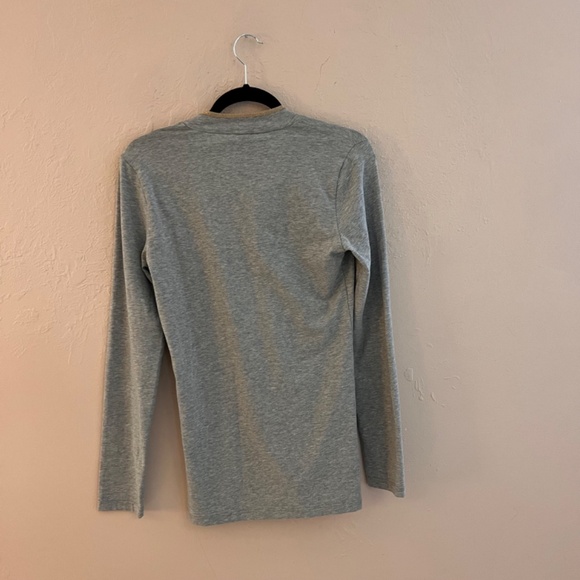 Brunello Cucinelli Scollo V Gray Cotton Long Sleeved T-shirt L - Picture 11 of 15